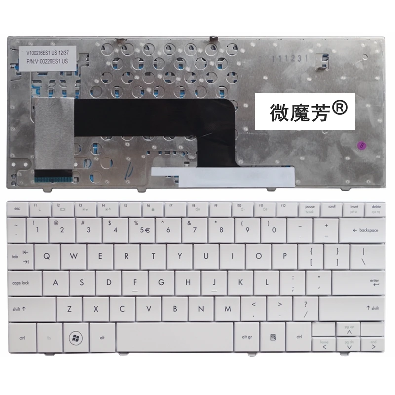 US New English Replace  Keyboard FOR HP FOR mini 110 HSTNN-170C White Laptop Keyboard