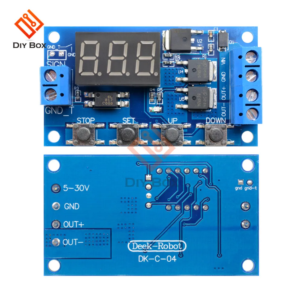 Dc 12v 24v tempo de atraso interruptor do relé módulo gatilho ciclo placa de circuito tubo duplo mos controle temporizador relé dc motor led luz