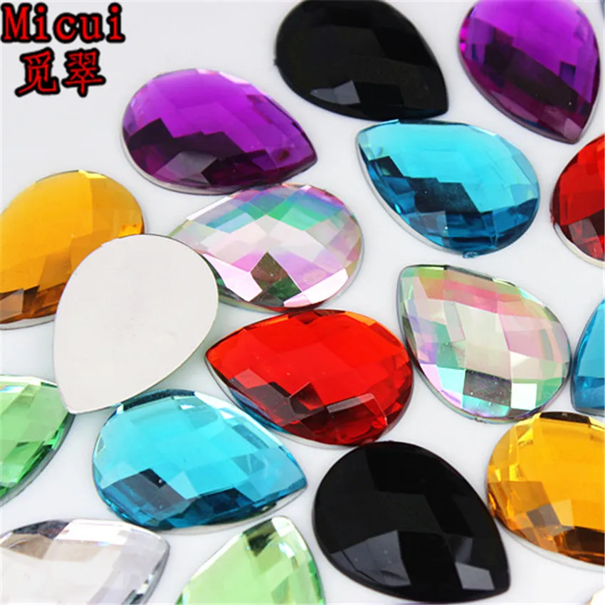 20pcs 18*25mm Tear Drop Shape Flat Back Acrylic Rhinestones Crystals Strass Beads DIY Jewelry Accessories Crafts MC592