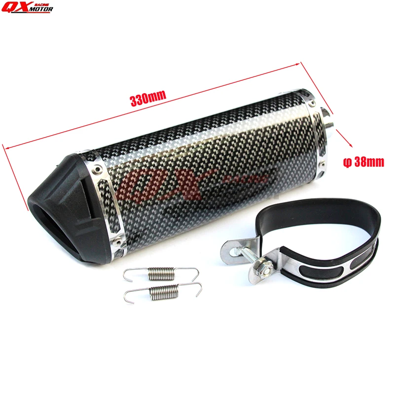 125cc-160cc Dirt Pit Bike MX motorcycle 38mm exhaust muffler refires carbon fiber quiet exhaust pipe silencedr back-end