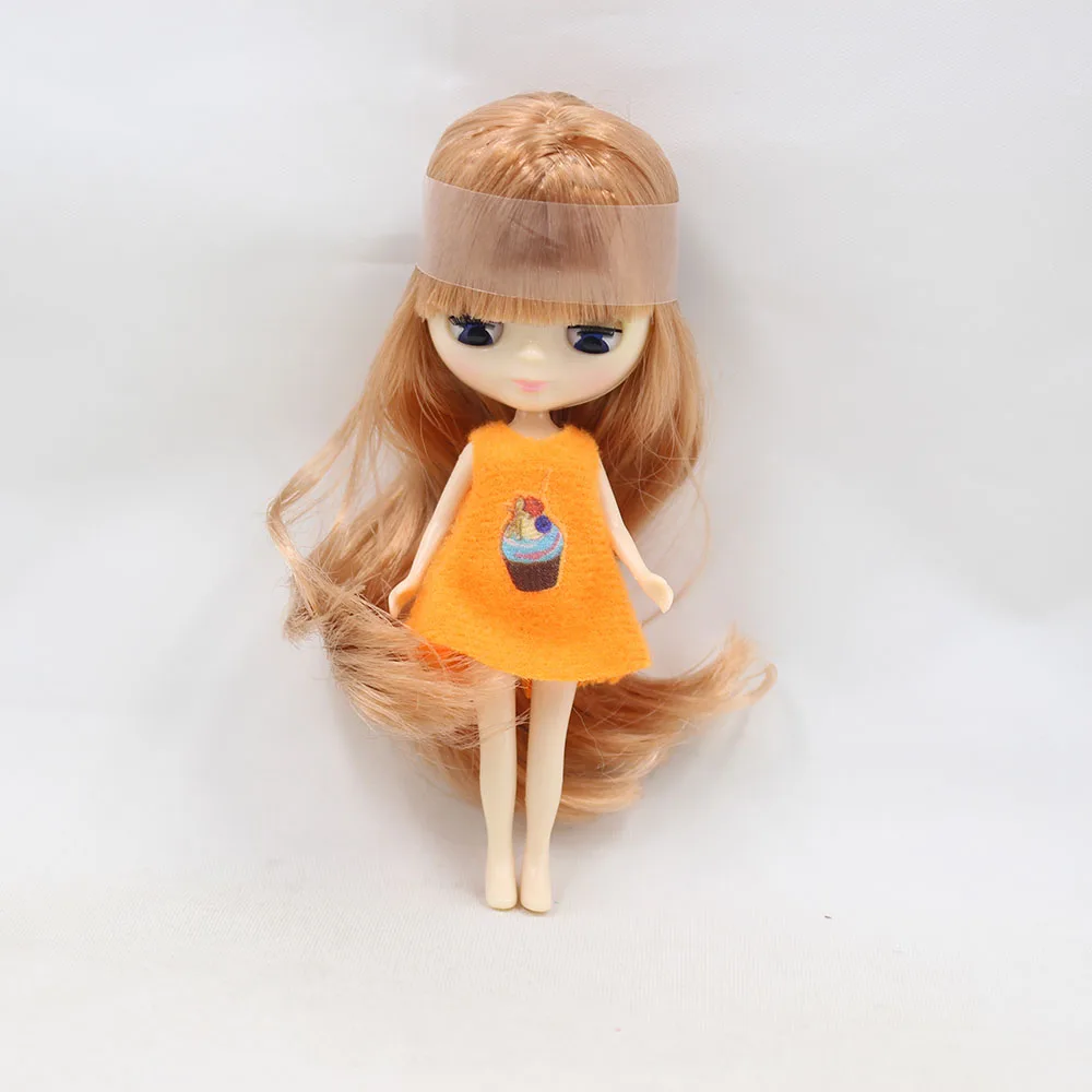 DBS Mini blyth doll colourful bangs hairs nude factory doll Suitable for diy change makeup 11cm fashion girl toys