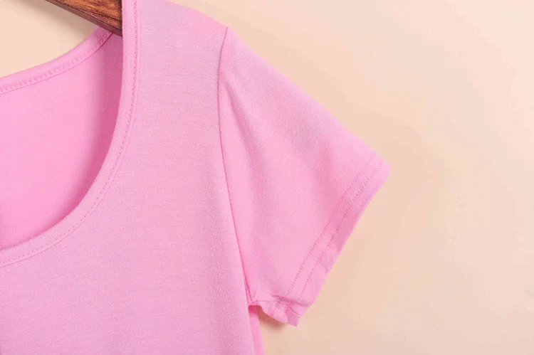 Big Size Stretch Basic Tops 2022 Summer Style Short Sleeve T-shirts For Women U Neck Pure Cotton Women's T Shirt Casual Tees