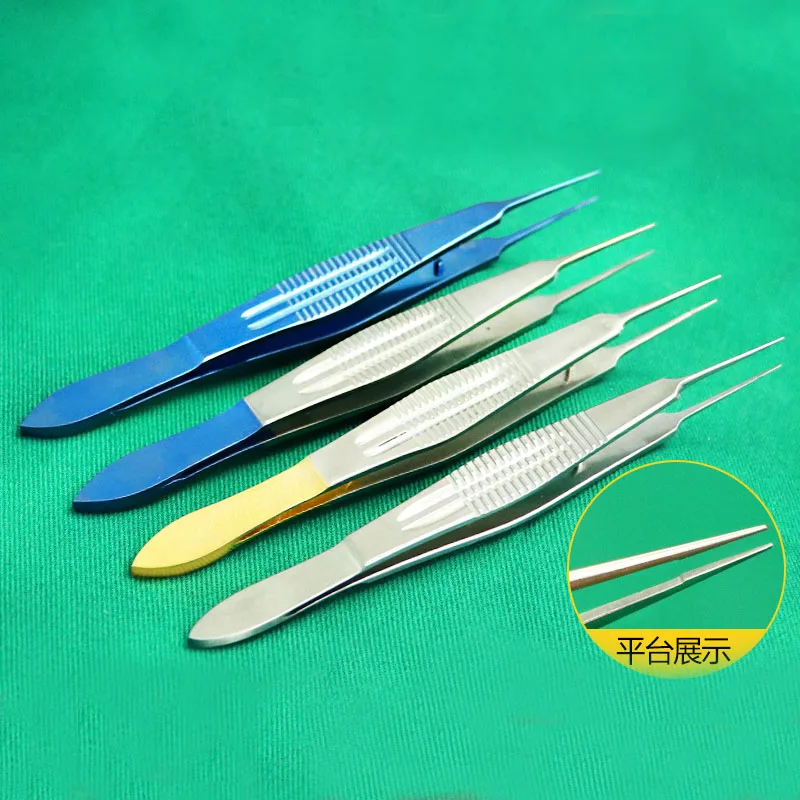 Double eyelid tweezers ophthalmology super fine cosmetic plastic tweezers dovetail ophthalmic microscopy