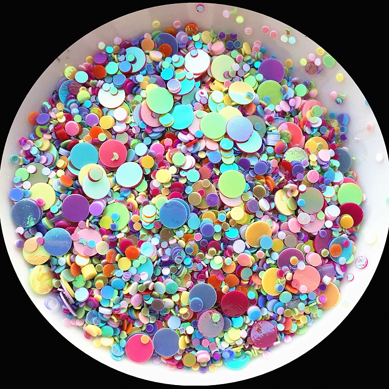 4000pcs Multi Size 1-4mm Flat Dot shape Sequins Paillettes for Nails Art manicure/wedding decoration confetti Mix colors