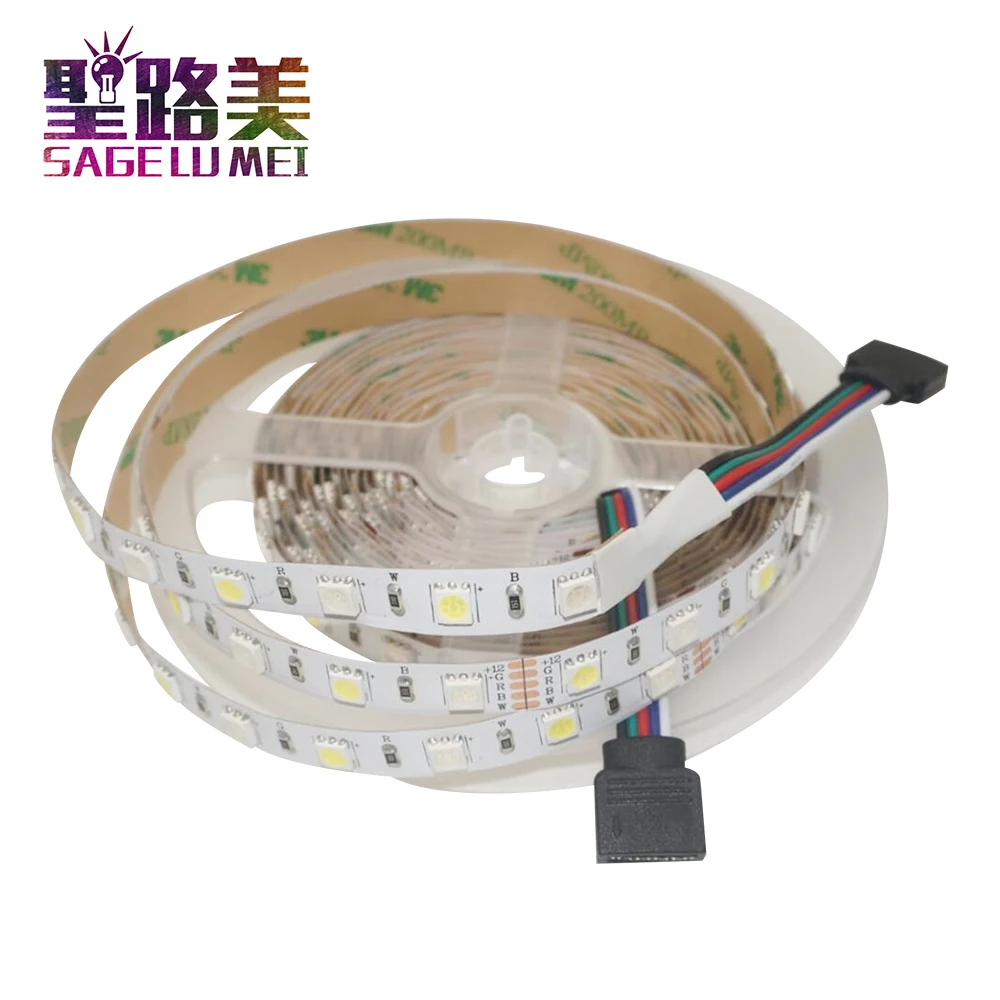 5M/roll DC12V 60leds/m SMD5050 Mixed Color RGBW RGB + (Warm/Cool White) RGBWW RGBCW LED Strip 5pin IP30/IP65/IP67 300 LEDs/roll