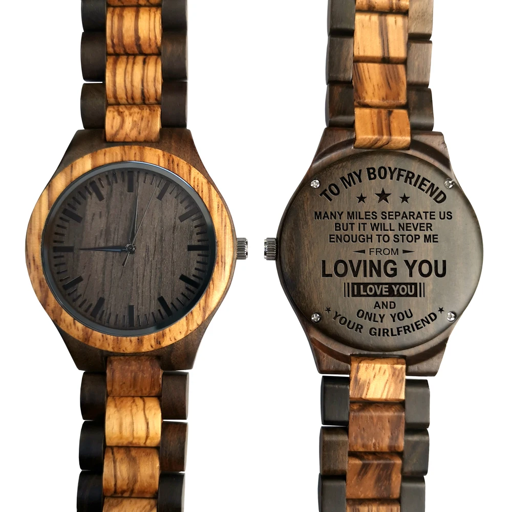 

TO MY BOYFRIEND ENGRAVED WOODEN WATCH MENS BIRTHDAY GIFT,BOYFRIEND GIFT,WOOD WATCHE, MENS WATCHE