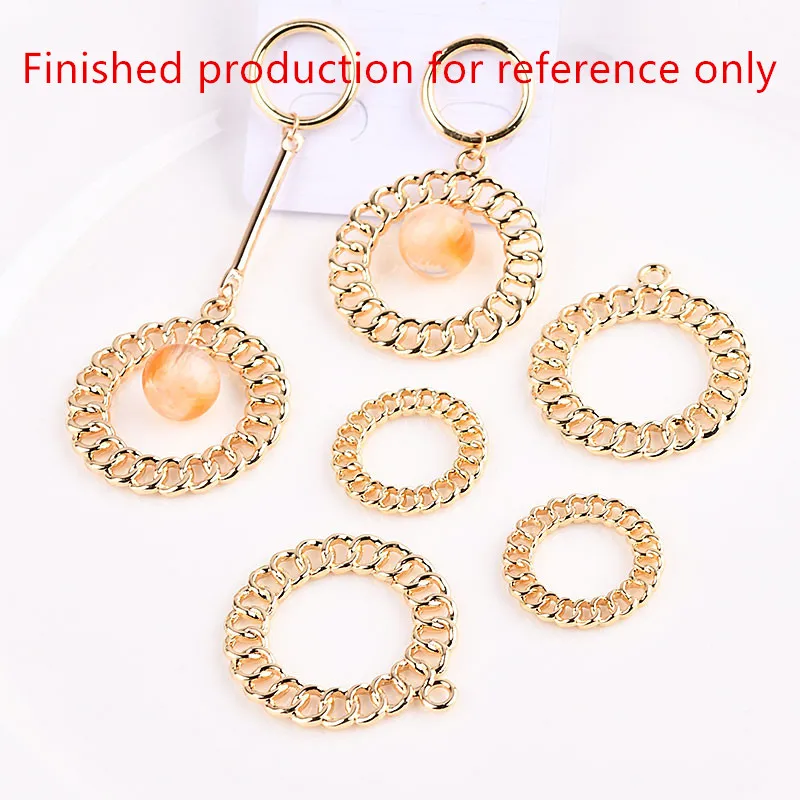 

New style 30pcs/lot alloy gold color geometry chain rounds shape floating locket charms diy jewelry earring/bracelet pendants