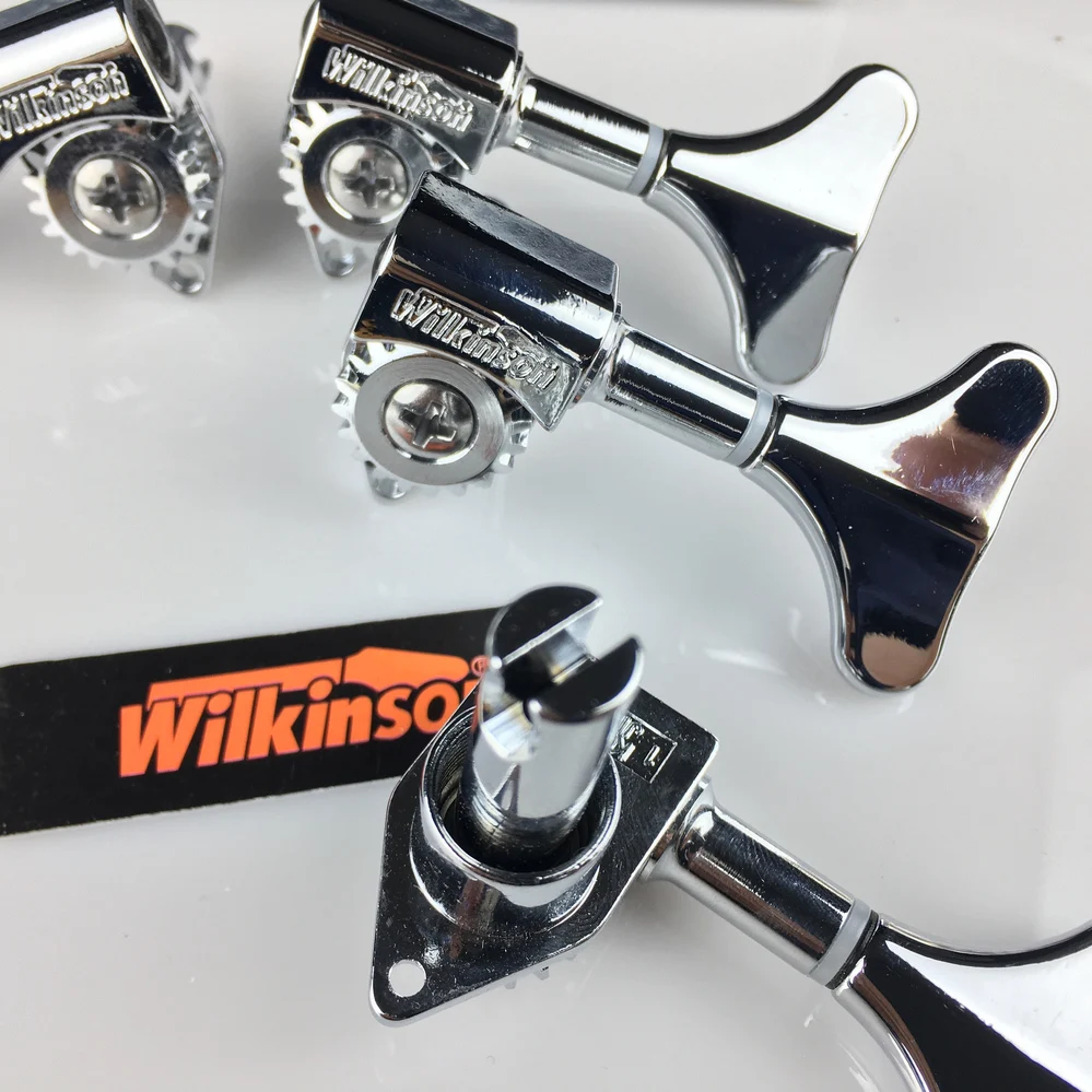 NEW wilkinson Electric Bass Guitar Machine Heads Tuners Guitar Tuning Pegs Open Gear WJB-750 Chrome Silver ( without packaging )