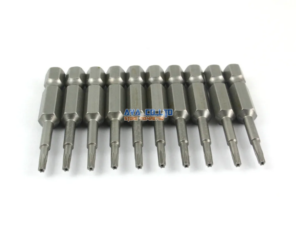 10 Pieces Magnetic Security Torx Screwdriver Bit S2 Steel 1/4