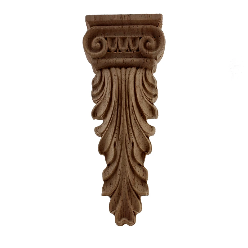 VZLX Carving Decoration Accessories Maison Wood Applique Furniture Cabinet Door Frame Wooden Decal Corner Onlay For Vintage Home