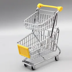 Mini Supermarket Handcart Toy Shopping Utility Cart Mode Storage Funny Folding Shopping Cart for Chi