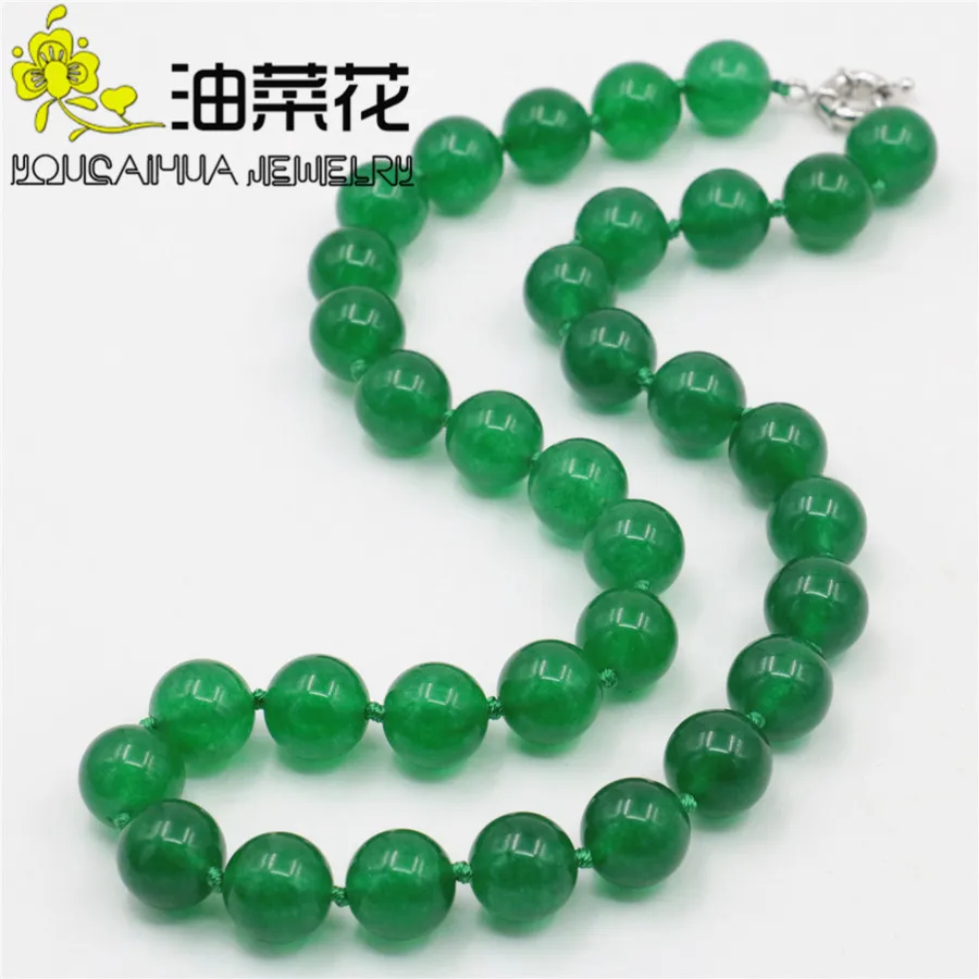 New Charming Beautiful Imperial Green Chalcedony Stone 8mm DIY Beads Necklace Mother's Day gift Hot free deliver goods wj423