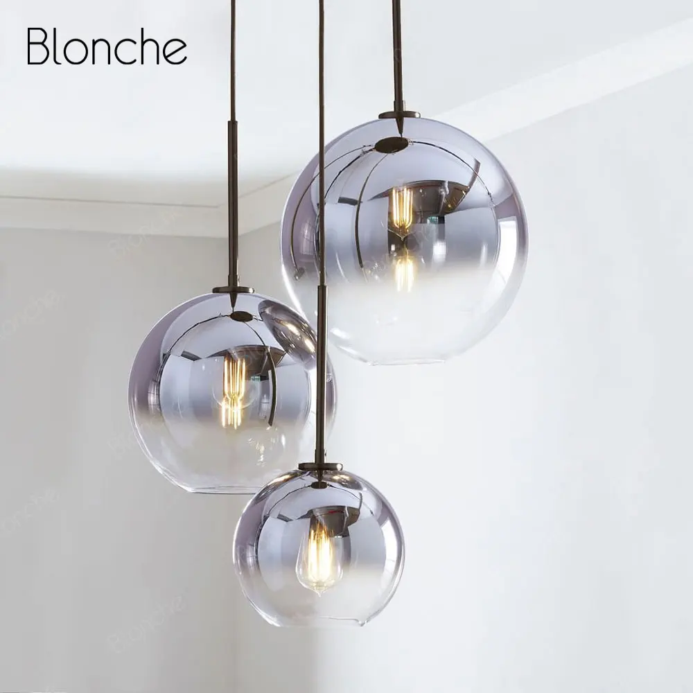

Modern Pendant Lights Transparent Glass Hanging Lamp Kitchen Bedroom Dining Room Nordic Lamp Home Indoor Decor Light Fixtures