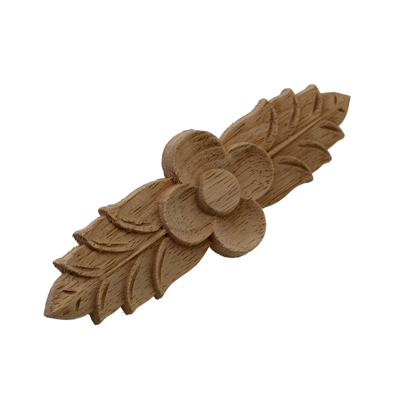 VZLX Round European Woodcarving Decal Home Decorative Wood Appliques Carved Applique Window Door Decor Wooden Figurines Crafts