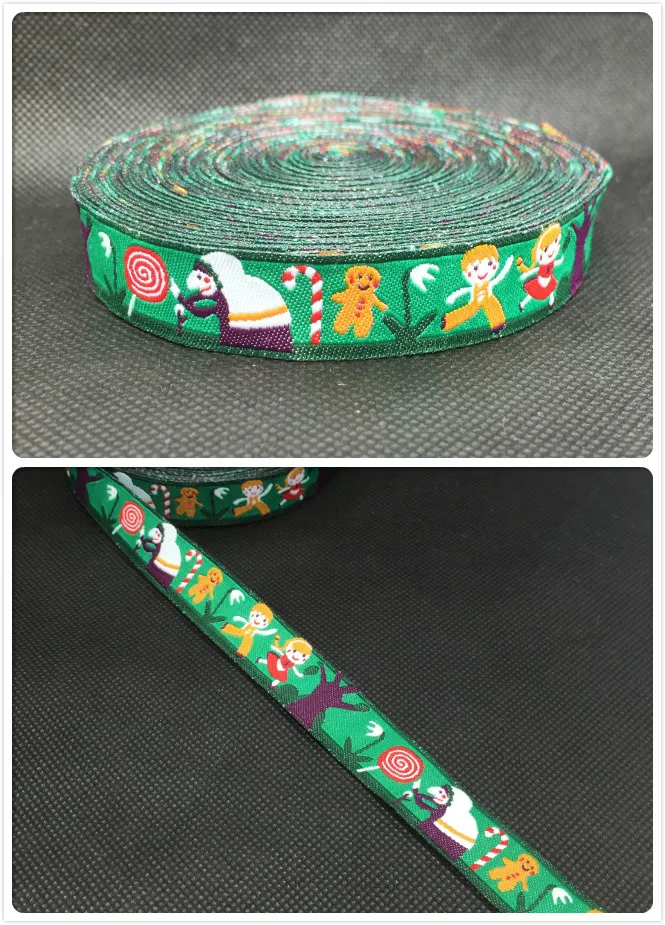 2014 NEW  wholesale 5/8 '(16 mmx10yards) Polyester Woven Jacquard Ribbon  Grandma give children a lollipop