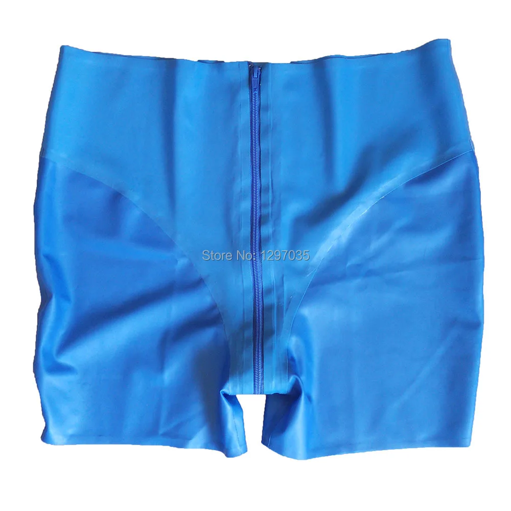 Latex Shortpants Plus Big Man underpants Color Block Latest Style Sexy Pants Natural boxers Handmade