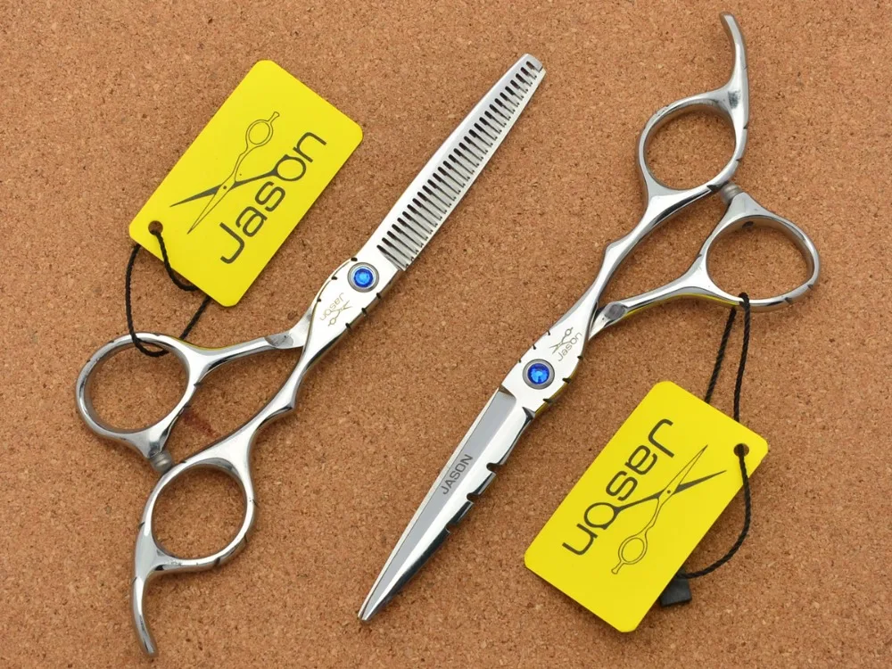 307# 6'' Brand Jason TOP GRADE Hairdressing Scissors JP 440C Professional Barbers Cutting Scissors Thinning Shears Hair Scissors