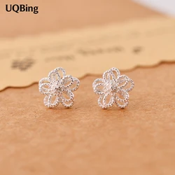 New Style Fashion Silver Color Hollow Flower Stud Earrings For Women Jewelry Pendientes Brincos Fashion Jewelry