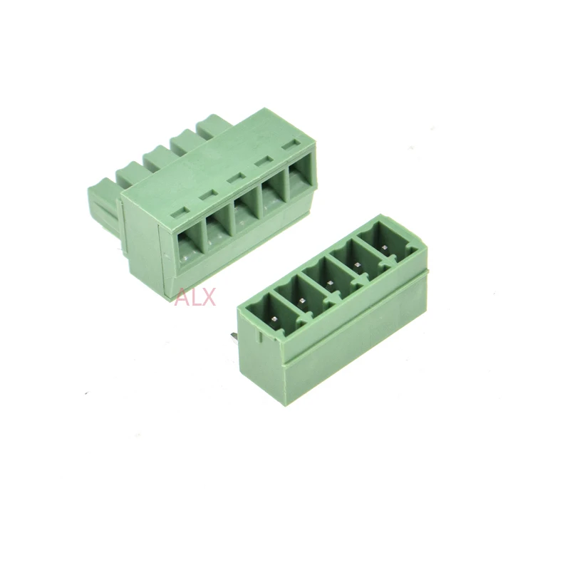 10SETS 15EDG 5pin 3.81MM pitch RIGHT ANGLE screw terminal block connector 3.81 5 pin PLUG + bending PIN HEADER SOCKET for pcb