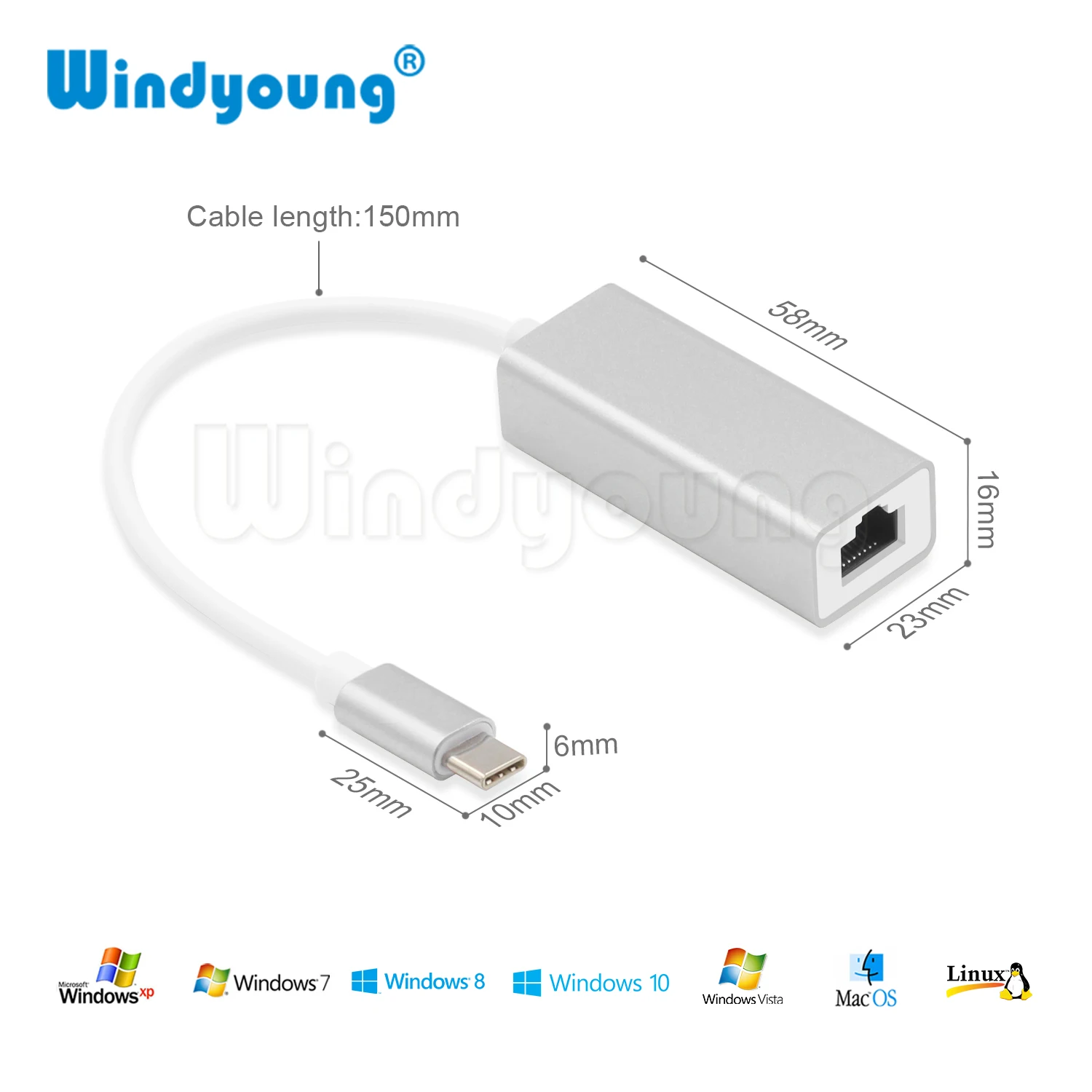 Type C to RJ45 Lan Adapter USB C to Ethernet Adapter 10/100Mbps USB Type-C Network Card USB C to Ethernet for MacBook Chromebook