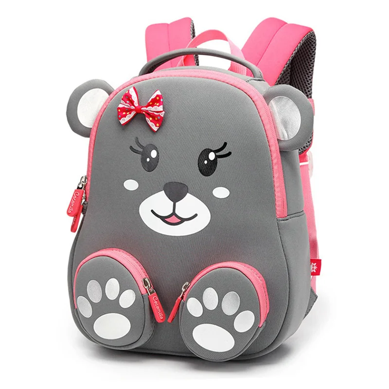 Fashion Kids School Backpack for Girls 3D Lovely Bear School Bags Cute Animals Design Children Backpacks Kids Bag Escolares