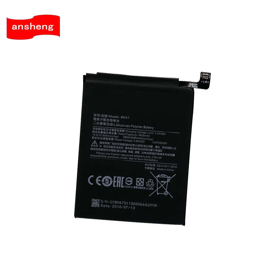 High Quality 3900mAh BN47 Battery For Xiaomi RedMi6 Pro Redmi 6 pro Mobile Phone