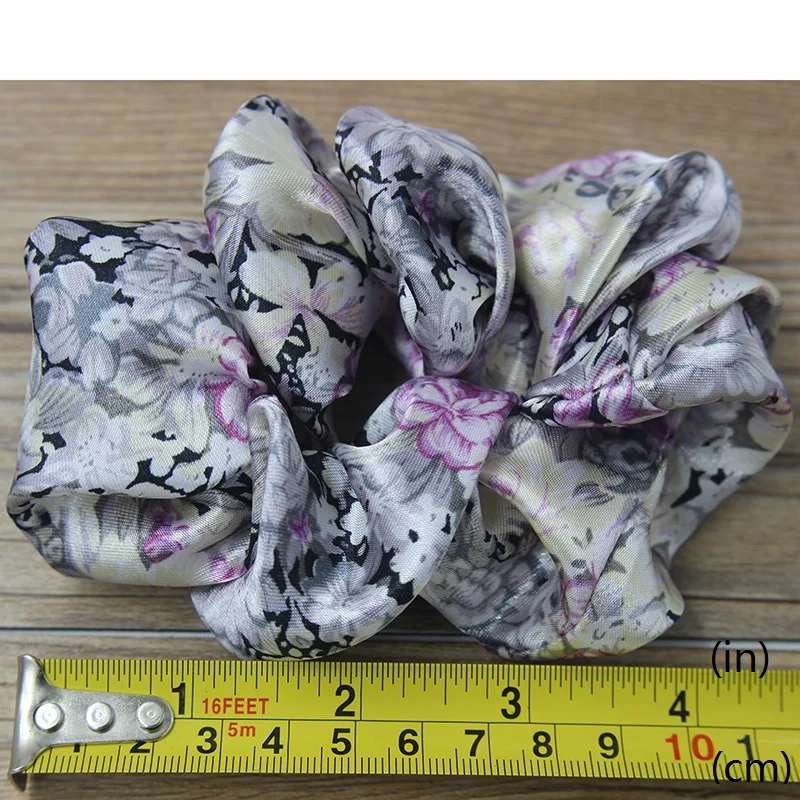 LOVINGSHA 5Pcs/Lot Printting Flower Design Women Scrunchies  19 Colors Women Hair Tie Ponytail Hair Accessories FC007