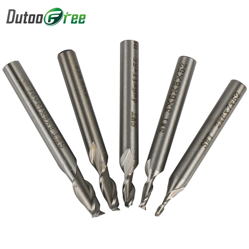 25pcs/Set 2/3/4/5/6mm Two 2 Flute Milling Cutter CNC Milling Cutter Rotary Cutter Aluminium End Mill Cutter Lathe Tool