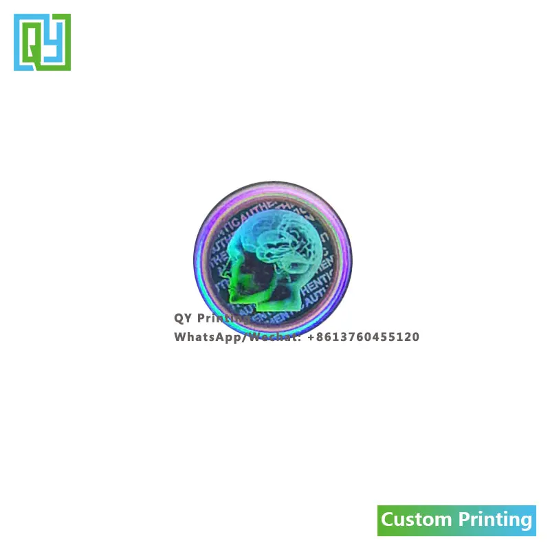 10000pcs 18x18mm Free Shipping Custom Printed 3D Hologram Stickers 2D Permanet Holographic Brand Mark Logo Printing Stickers