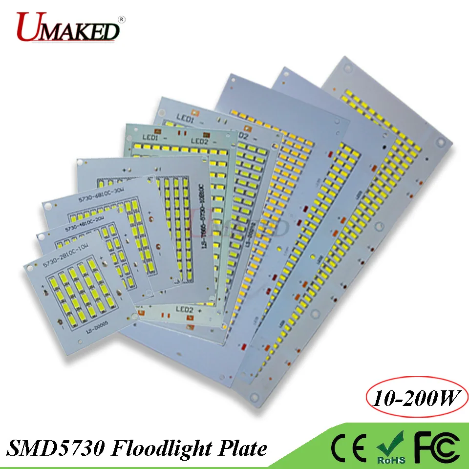 

Full Watt LED PCB SMD 5730 Floodlight lamp plate Aluminum heat sink panel For 10W 20W 30W 50W 70W 100W 150W 200W led Spotlights