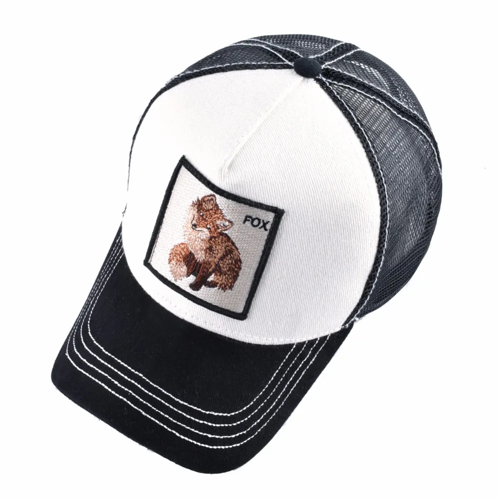 Snapback Fox Embroidery Patch Baseball Cap Women Fashion Breathable Mesh Trucker Hats For Women Unisex Hip Hop Bone Casquette