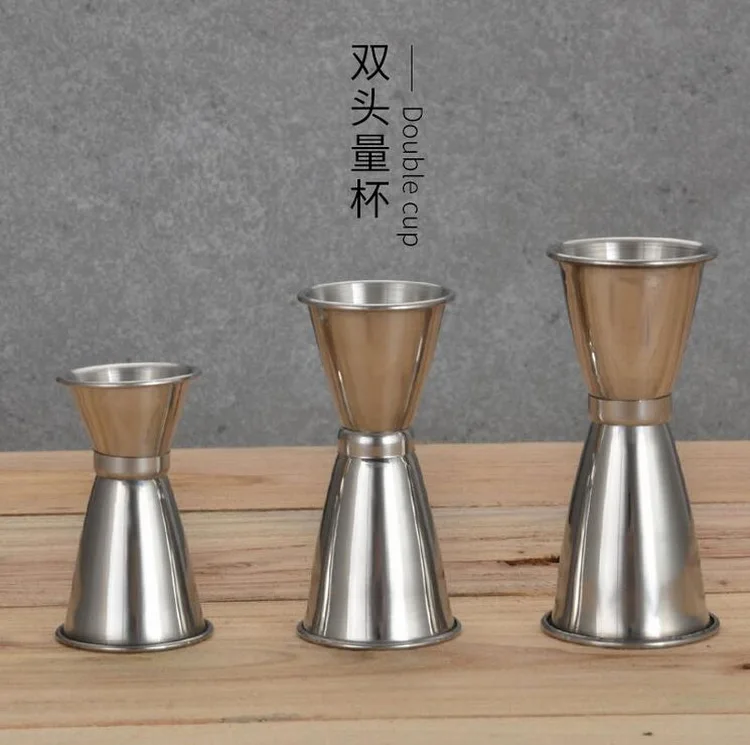 Double-ended stainless steel measuring cup pouring metal bar oz cup cocktail measuring cup cocktail