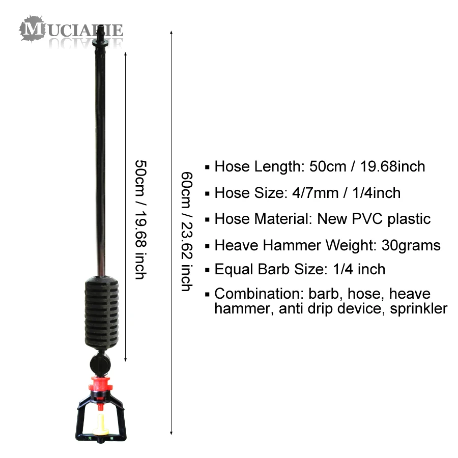 MUCIAKIE 1PC wiszące refrakcja Rotor mikro zraszacz zestawy nawadniania kropelkowego do szklarni ogród napowietrznych dysza zamgławiająca zestawy