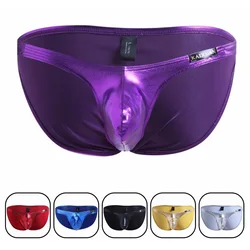 New Hot Selling Men Underwear Patent Leather Sexy Gay Underwear Men's Briefs U Convex Pouch Hombre Jockstrap