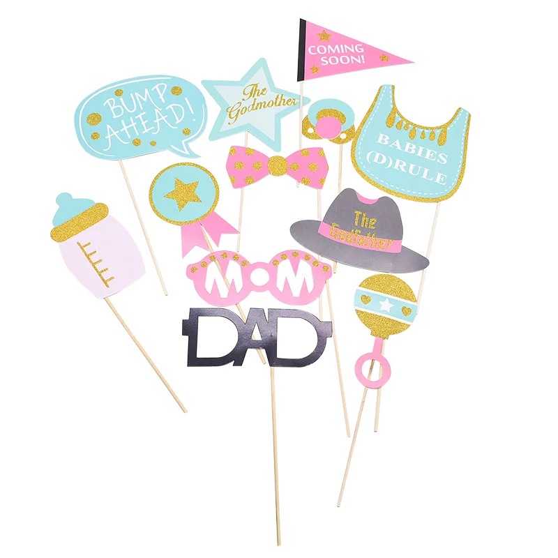 Happy Birthday Photo Booth Props DIY Flamingo Fox Mask Photobooth Props Photo Accessories Baby Shower Event Party Decoration