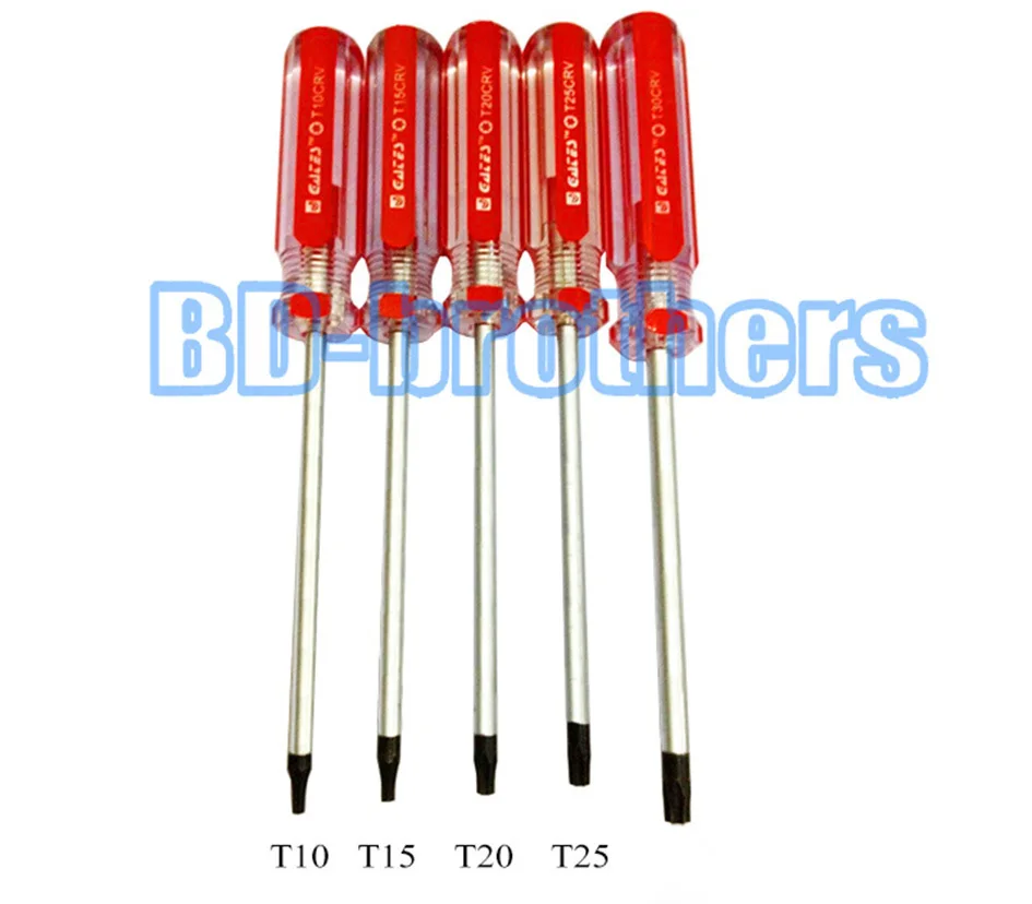 Colorful Bar PVC Handle Torx T10 T10H T15 T15H T20 T20H T25 T25H with Hole Screwdriver Screwdrivers Repair Tool 72pcs/lot