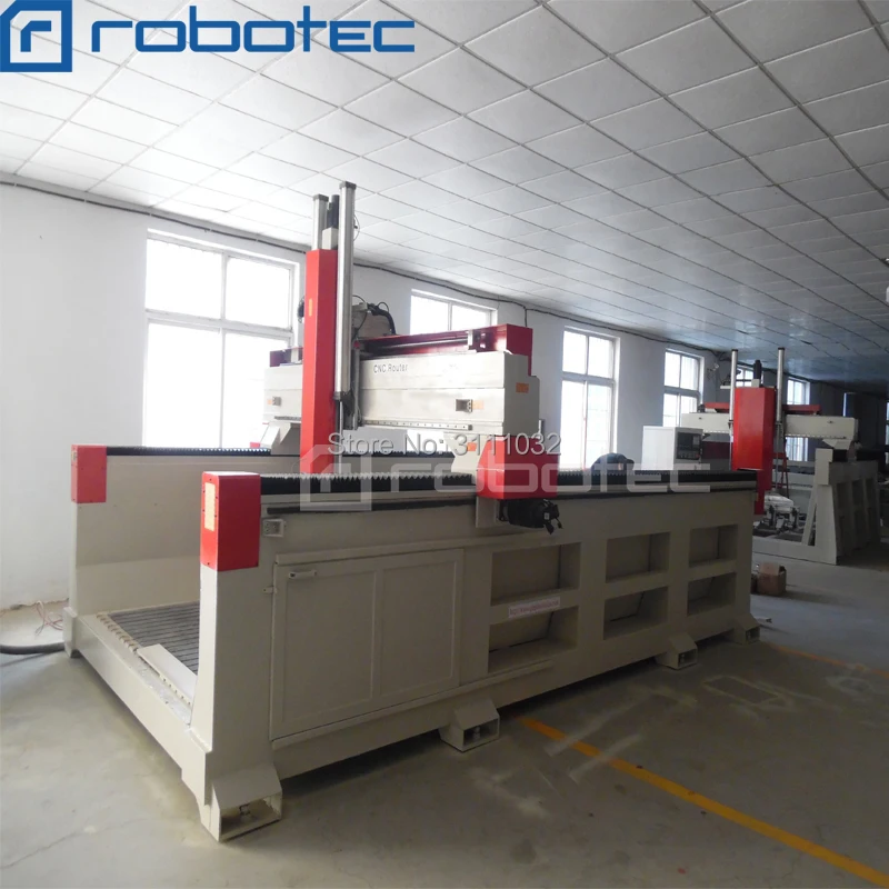 Robotec 4th axis rotary 3d sculpture cnc wood engraving machine , 4 axis cnc router for foam EPS mould making