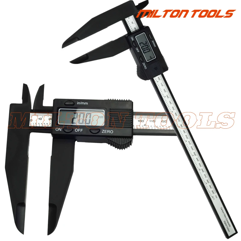 Imagem -02 - Digital Eletrônico Vernier Caliper Jaw Longo Plástico Micromette Faça Você Mesmo Ferramentas de Medição 150 mm 200 mm 300 mm 0.1 mm