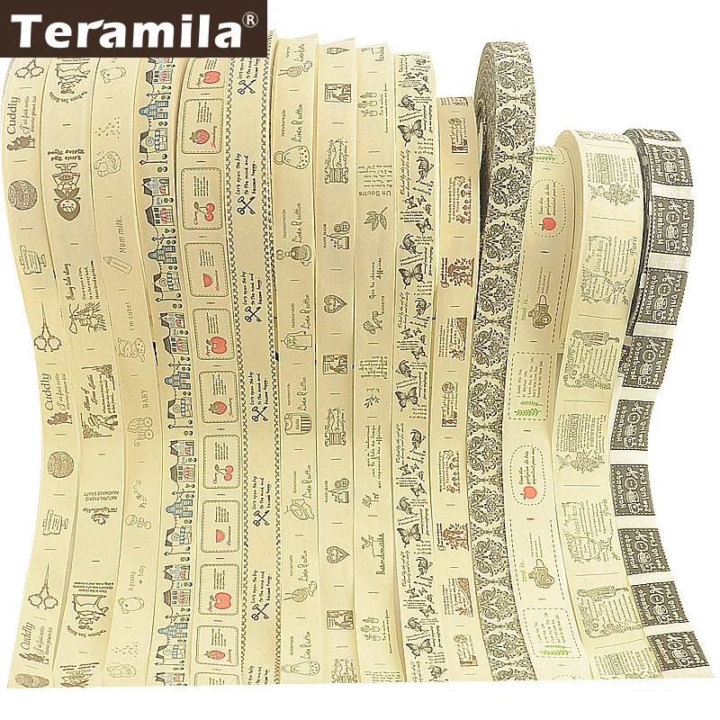 Teramila-Baumwoll-Kleidungsetiketten, Bänder, 2 m/Lot, Etiquetas, handgefertigt, DIY, Nähen, Basteln, Kleidung, Steppdecke, Zubehör, 2,5 cm, 3 cm, 4 cm Breite – Detail 11