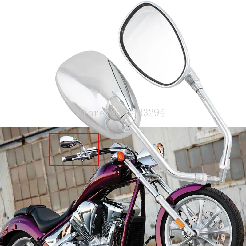 

Chrome 10MM Rearview Mirror Hot Sale Side Mirror Fit For Suzuki M109R C109 C50 GSR VZR Kawasaki Vulcan VN Honda Shadow VT400/700