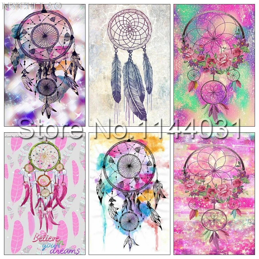 Flowers Diamond Embroidery Needlework 5D DIY Diamond Painting Cross Stitch Rhinestones Dream Catcher Diamond Mosaic Home Decor