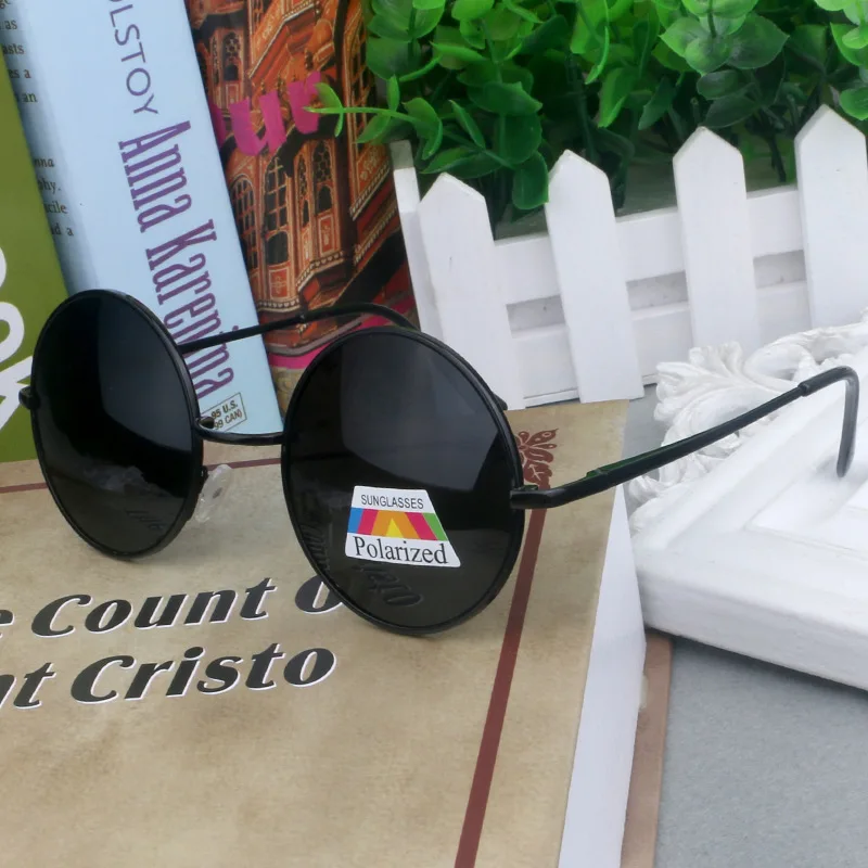 High Quality Vintage Polarized Sunglasses Men Round Metal Steampunk Brand Designer Sun GLsses Alloy Metal Gafas De Sol 171M