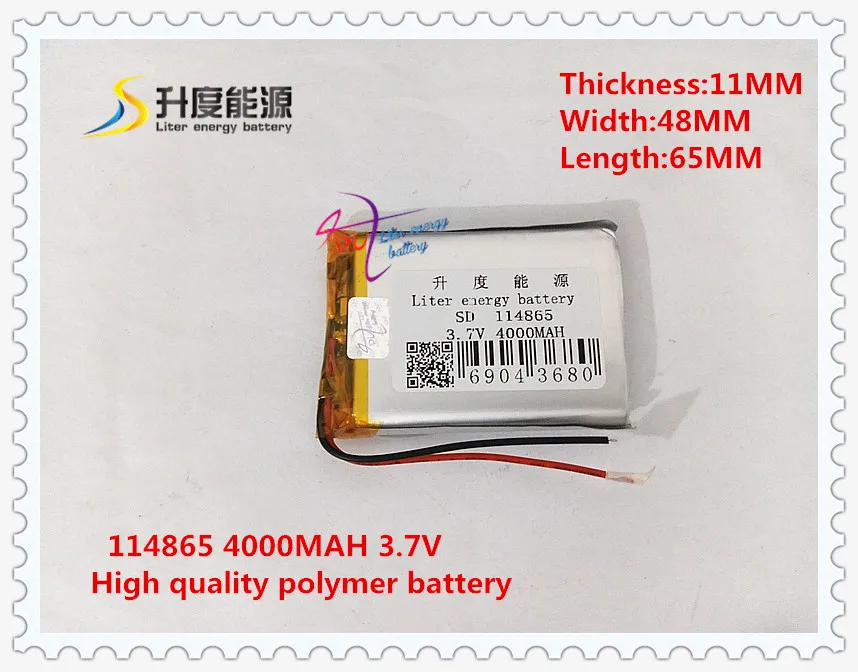 

3.7V 4000mAH 114865 Polymer lithium ion / Li-ion battery for tablet pc GPS power bank MP4 MP3