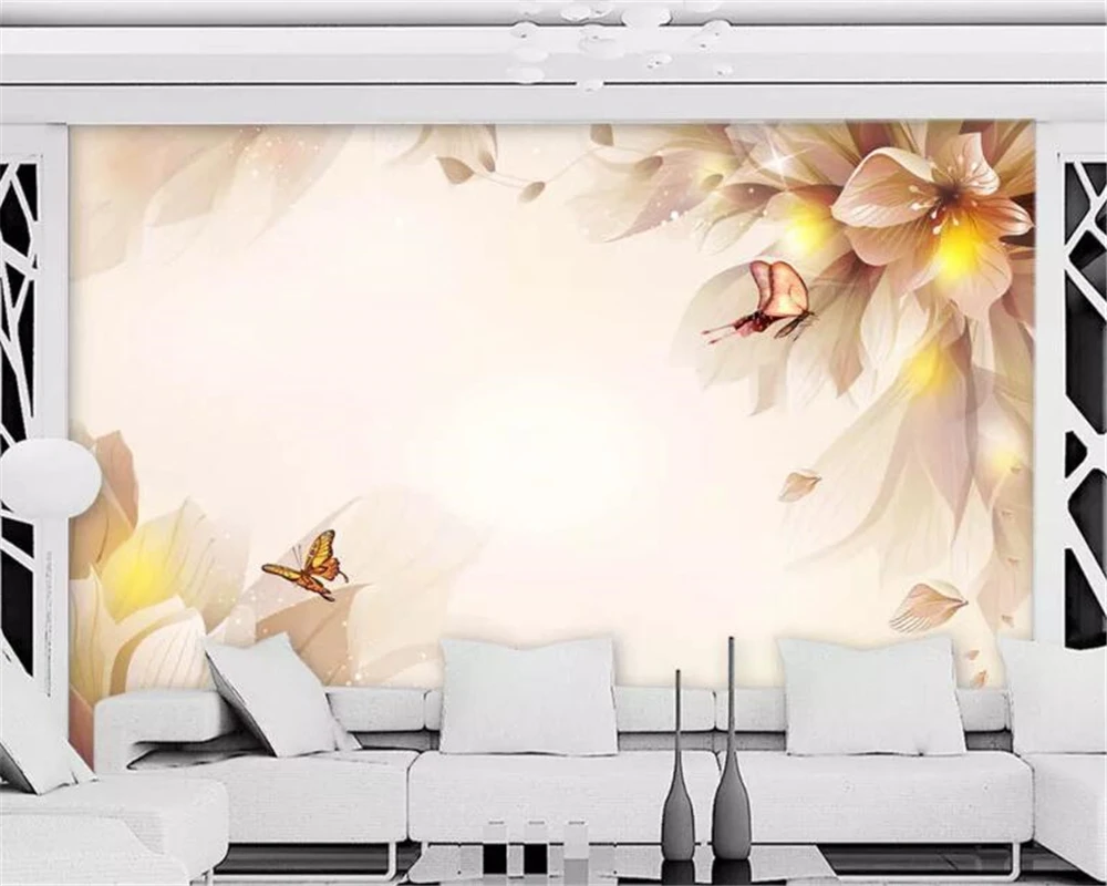 

beibehang Custom mural modern 3D large behang wallpaper fantasy flowers butterfly wallpaper living room bedroom 3d wallpaper