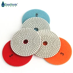 DC-LFW3PP02 4 Inch 3 Step Diamond Wet Polishing Pads for Polishing Granite and Engineered Stone