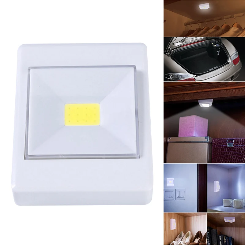 

3W COB LED light Wall Switch Wireless Closet Cordless Dimmable Night Light Battery Operated kitchen lamp LB88