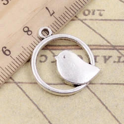 10pcs Charms Circle Little Bird 24x20mm Tibetan Bronze Silver Color Pendants Antique Jewelry Making DIY Handmade Craft