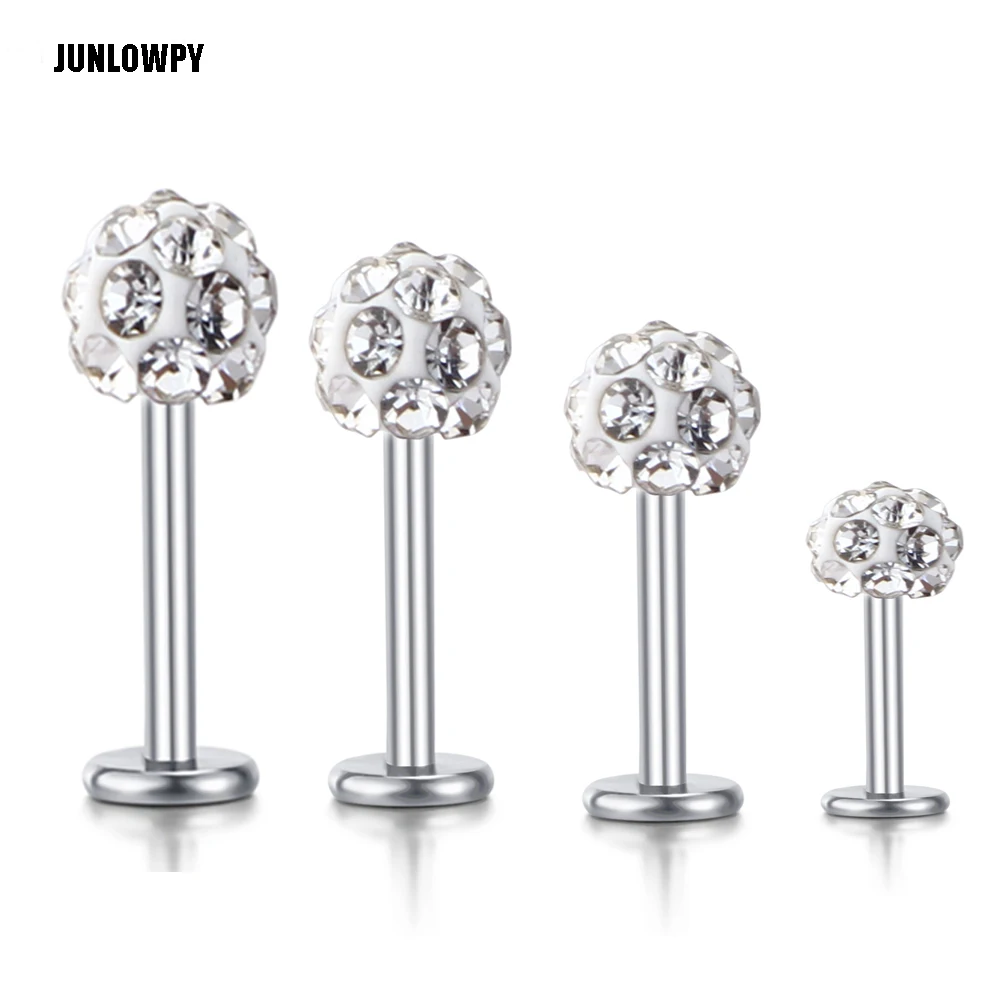 

JUNLOPWY Surgical Steel 16g Labret Rings Ear Helix Tragus Stud Cartilage Lip Bar Barbell Sexy Body Jewelry Piercing Mix 6-12mm