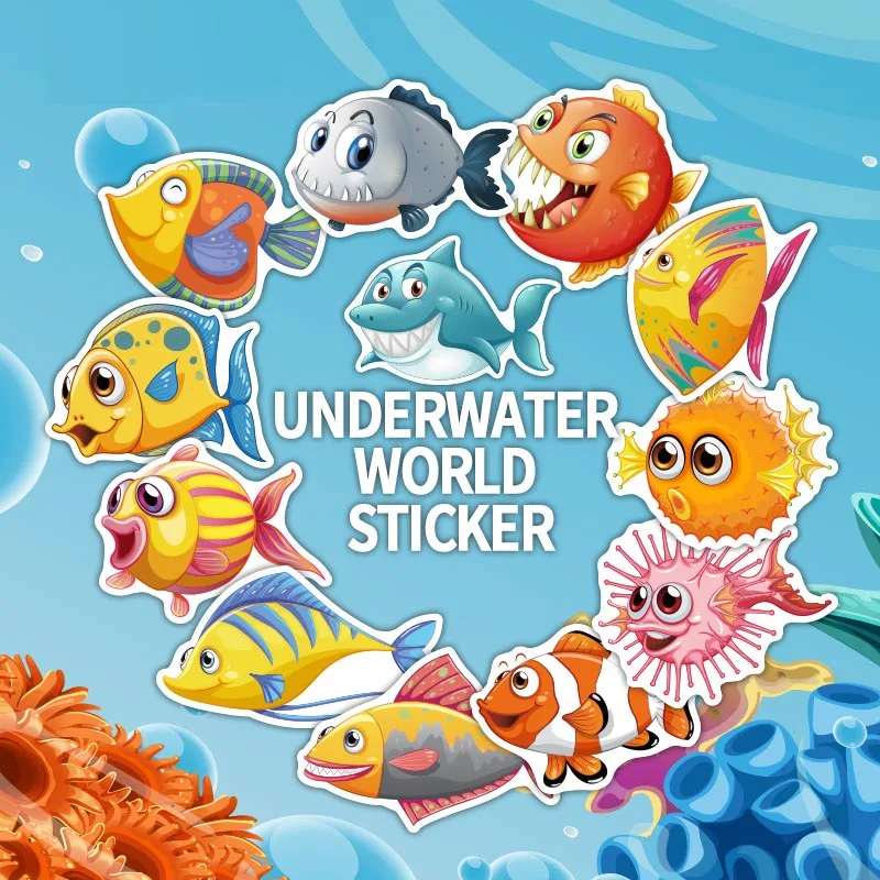 20pcs Travel series Underwater World Cartoon Album Scrapbook Paper Decoration sticker Diy Handmade gift card stickers Arts Craft