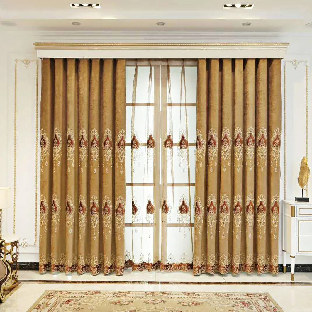 Slow Soul Raindrops Chenille Curtain Luxury Living Room Curtains And Tulle Europe Embroidered Flannel For Bedroom Blackout